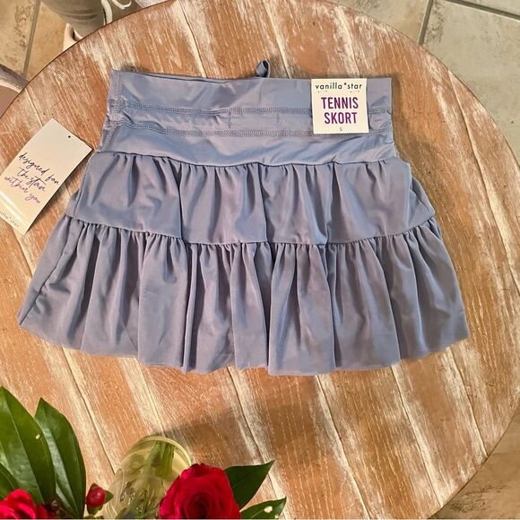 Vanilla Star Blue Mist Pirouette Skort Tie Front Juniors Size Small - Picture 5 of 12